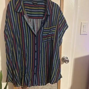 Challis Dolman Button-Down Shirt